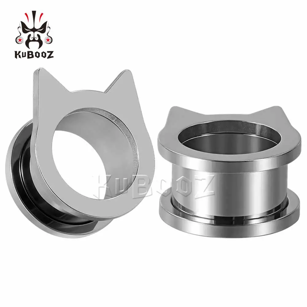Style 1 KUBOOZ ушные измерители серьги с винтовой застежкой пирсинг пробки тоннели носилки из нержавеющей стали модные ювелирные расширители тела шпильки для женщин и мужчин - Окраска металла: Style 1