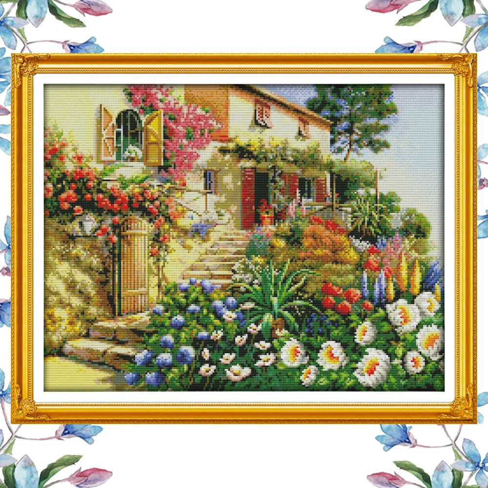 Набор для вышивки крестиком NKF сад вилла | Дом и