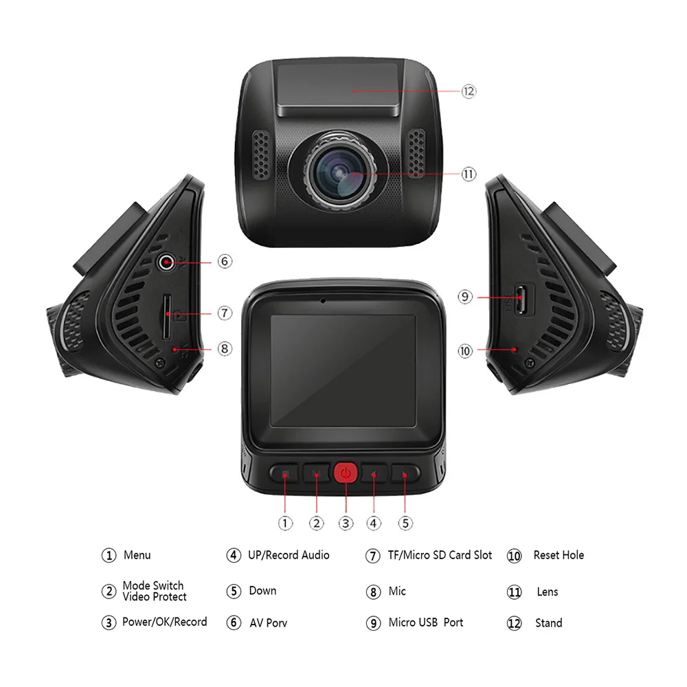 Мини 2 0 &quotDashcam Full HD 1080p Автомобильный dvr камера видео рекордер 170 градусов Novatek 96655 с