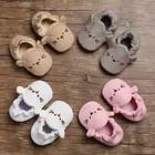 Мокасины шерстяные для малышей, мягкая нескользящая подошва, обувь для первых шагов, для новорожденных девочек и мальчиков