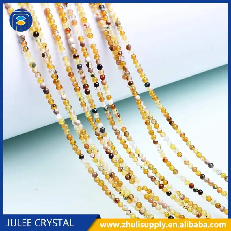 SM-2005 Agate Бусины из натурального камня 2 мм тигровый глаз круглые бусины бирюзовые кристаллы в полоску агатовые бусины для изготовления ювелирных изделий своими руками - Цвет: SM-2005 Agate