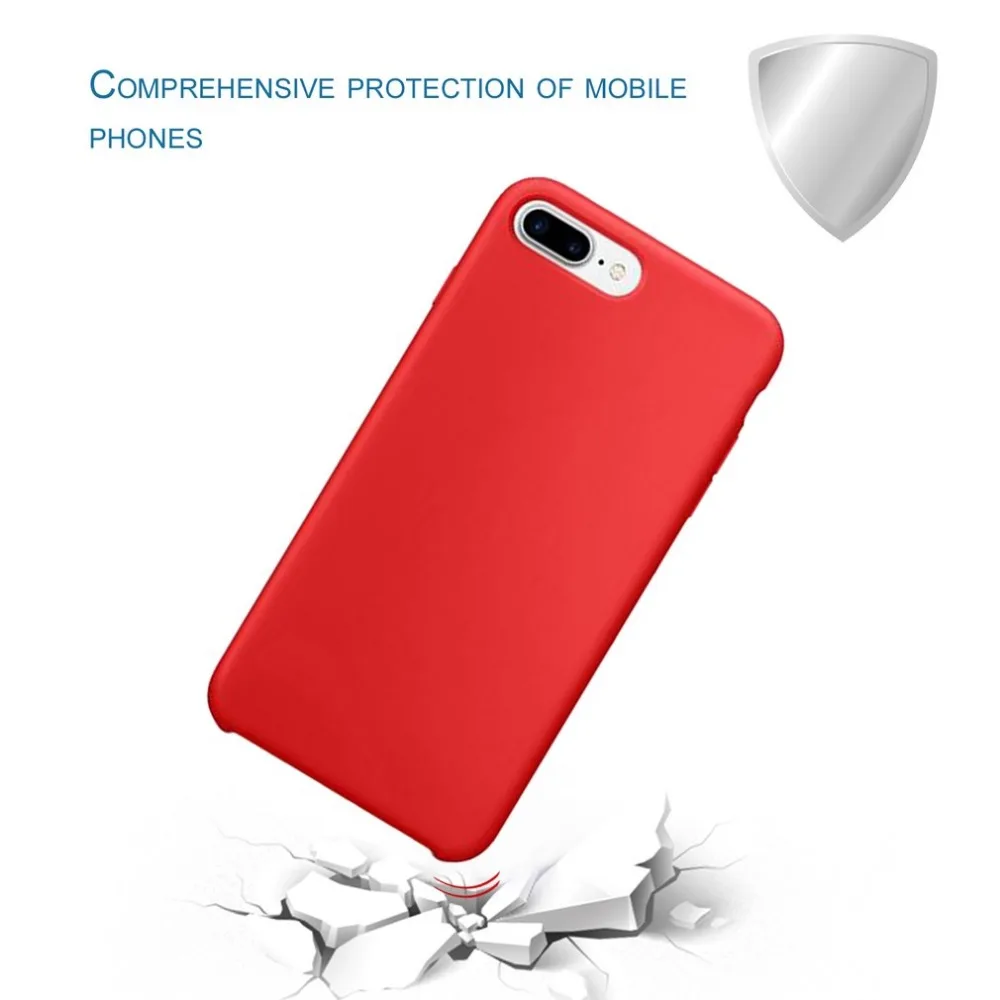 5 Pcs Shockproof Solid Red Color Imitation Liquid Silica Shell Mobile Phone Protective Case Cover For Iphone Series Smart |