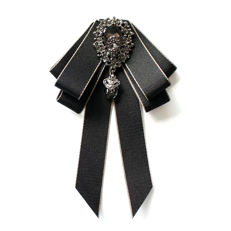 Handmade Bowtie Официальная Мужская Свадебная рубашка с воротником и галстуком-бабочкой броши на булавке бабочка эластичная лента Стразы Хрустальная ленточка с бантиками - Цвет: Handmade Bowtie