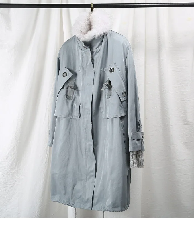 OFTBUY зимняя куртка женская длинная парка пальто с натуральным мехом куртка с воротником из натурального Лисьего меха армейская зеленая длинная парка модная уличная одежда