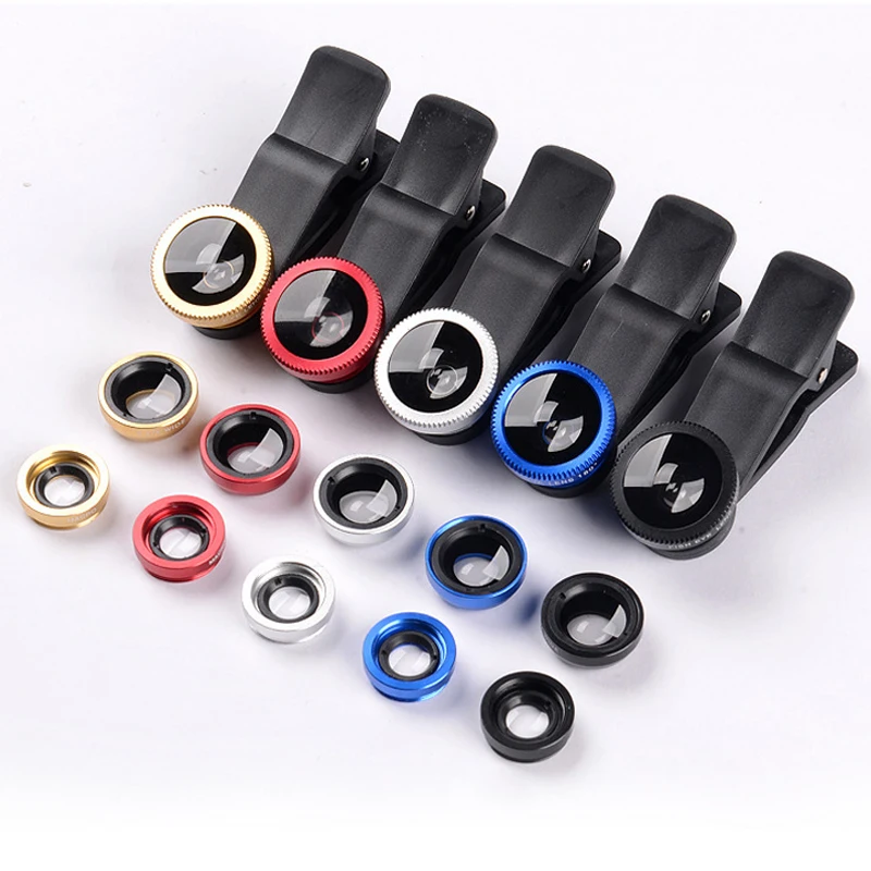 Универсальный 3 в 1 Рыбий глаз + клип рыбий смартфон Объективы для фотоаппаратов