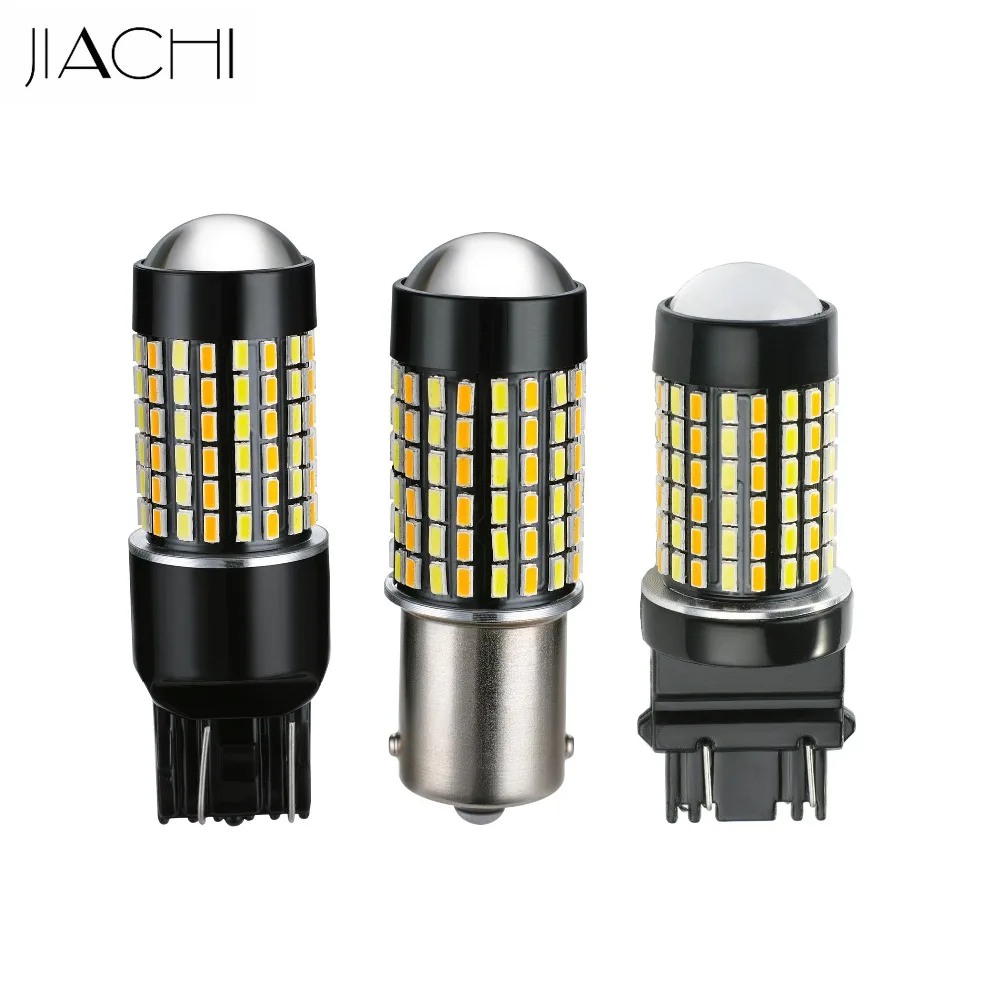 Светодиодный переключатель JIACHI 2 шт. 7443 1157 3157 с линзой проектора для указателей