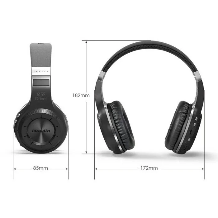 Bluedio H+ H Plus Беспроводная bluetooth-гарнитура с супер басами, музыкальные наушники с линейным разъемом, микрофоном, fm-радио и sd-картой
