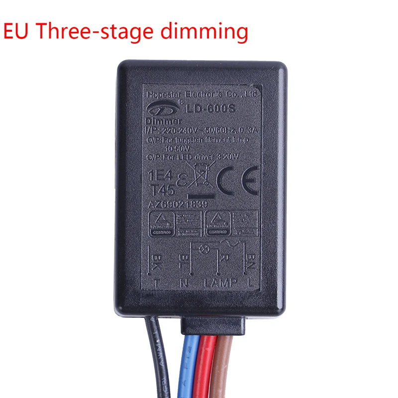 LD-600 встроенный 3-полосный сенсорный диммер 25~ 150 Вт для лампы накаливания Tungslen или 3-25 Вт Светодиодный светильник на входе 220-240 В переменного тока - Цвет: EU2