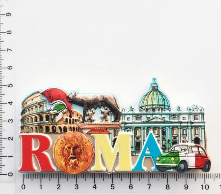 Rome Italy Fridge Magnets Travel Souvenir Refrigerator Magnetic Stickers - Цвет: Фиолетовый