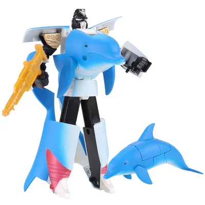 Dolphin Трансформация, морская жизнь, робот, игрушки-убийца, Кит, дельфин, большая белая акула, деформация, пластиковая фигурка для мальчиков, детские игрушки - Цвет: Dolphin