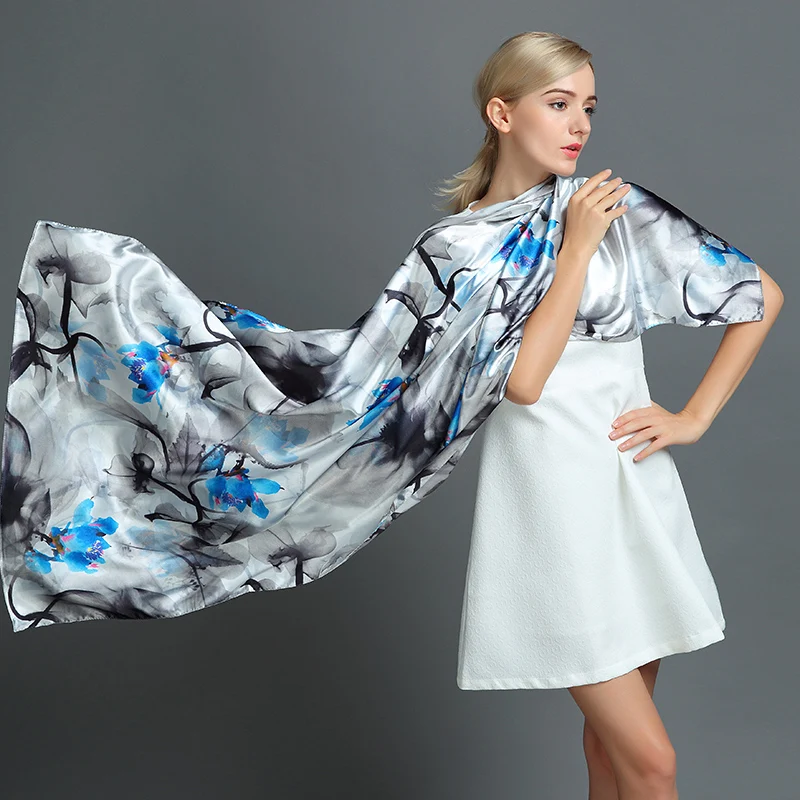 [FEILEDIS] 2017 шелковый шарф модная женская шаль многоцелевой двусторонний Замена