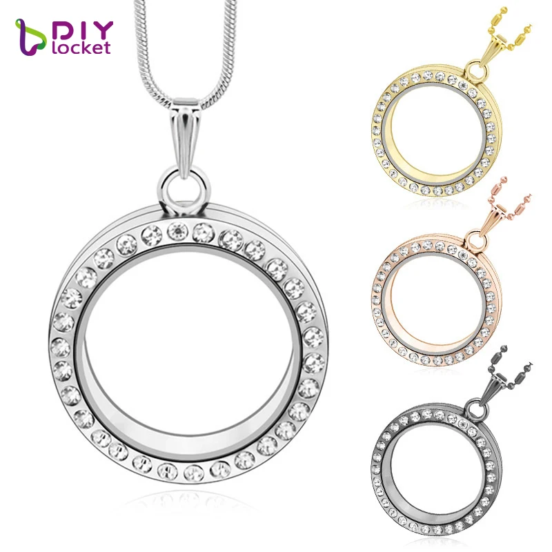 Diylocket Новинка 30 мм 4 цвета Круглый Магнитный стеклянный плавающий медальон pandent