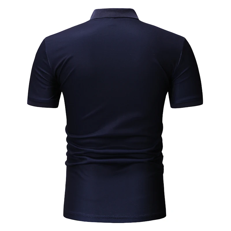 Рубашка-поло мужская повседневная приталенная с коротким рукавом контрастных