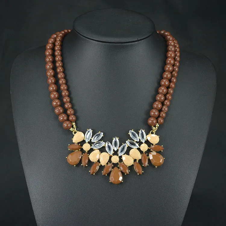 Модное крупное ожерелье из хрустальной смолы для женщин 2018 Колье и подвески |