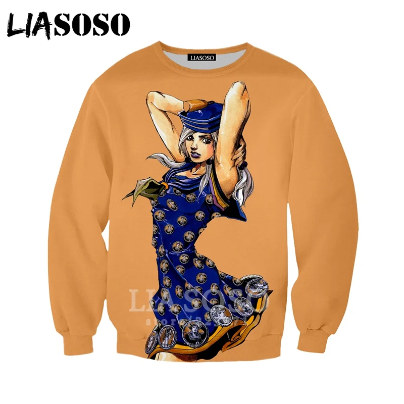 4 LIASOSO осень для мужчин женщин Higashikata Josuke толстовки 3D принт аниме JoJo Необычные Приключения толстовка хип хоп Топ пуловер B051-5 - Цвет: 4