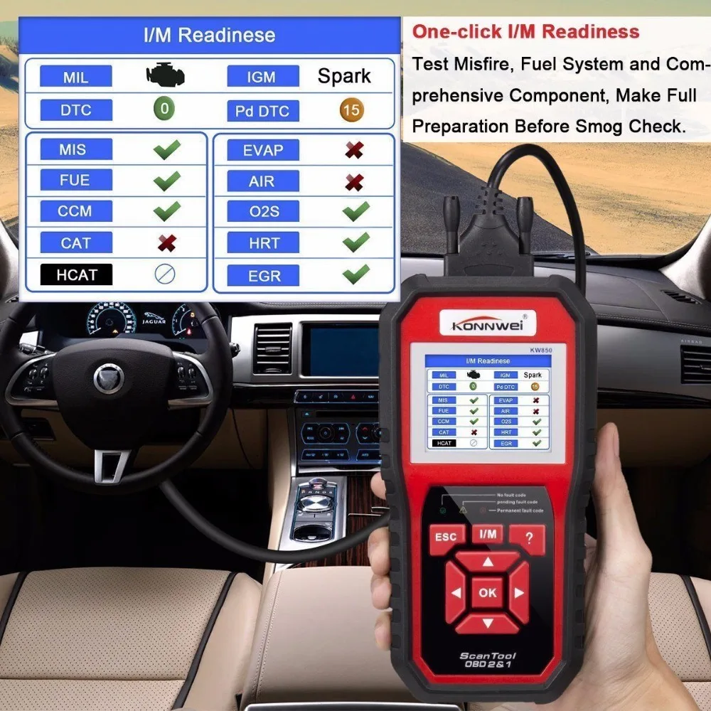 2018 автоматический сканер KONNWEI KW850 полный ODB OBD2 автомобильный диагностический