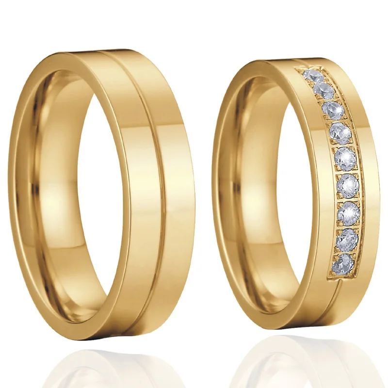 Полировальные обручальные кольца для мужчин и женщин золотой цвет ювелирные