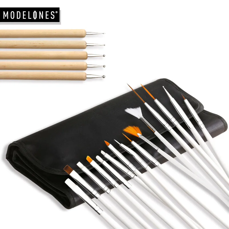 Modelones 20 шт/комплект двойная ручка для дизайна ногтей хрустальные бусины горный