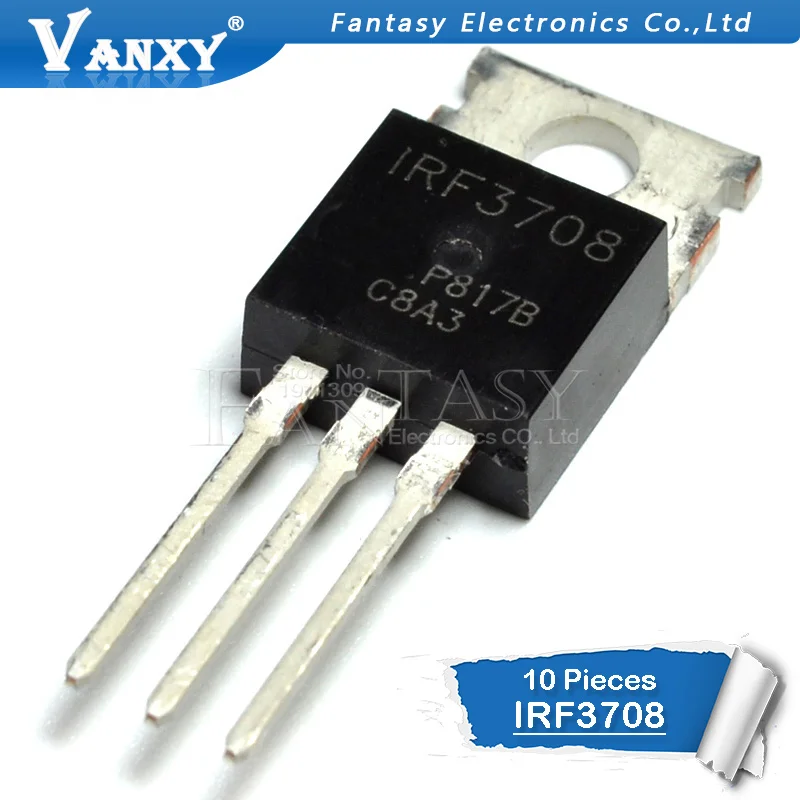 10 шт. IRF3708 TO 220 IRF3708PBF TO220 30 в 62A новый оригинальный|Интегральные схемы| |