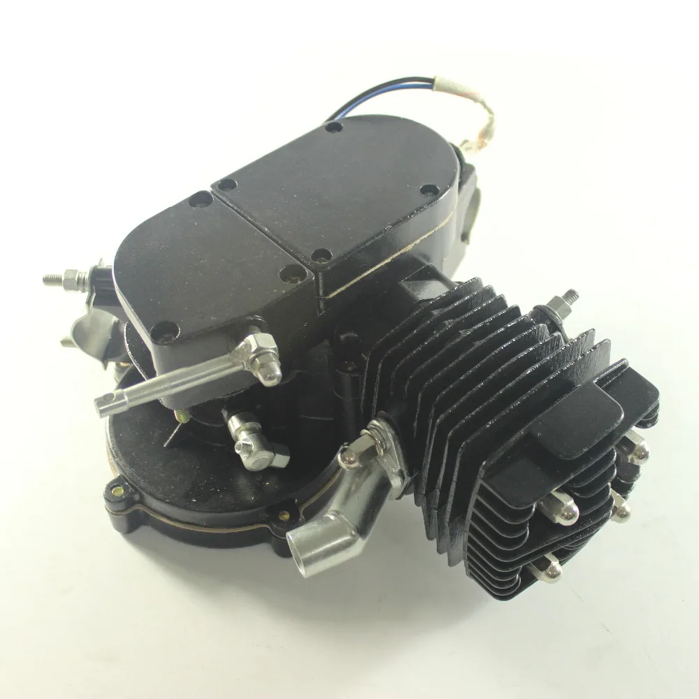 Черный 50cc 2 тактный цикл мотор комплект моторизованный велосипед бензин газового двигателя мопеда
