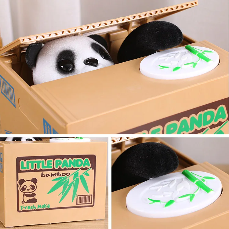 

Vocal Mischief Saving Box Automatic Stealing Coins Cartoon Panda/Dog/Mouse Piggy Bank BM88