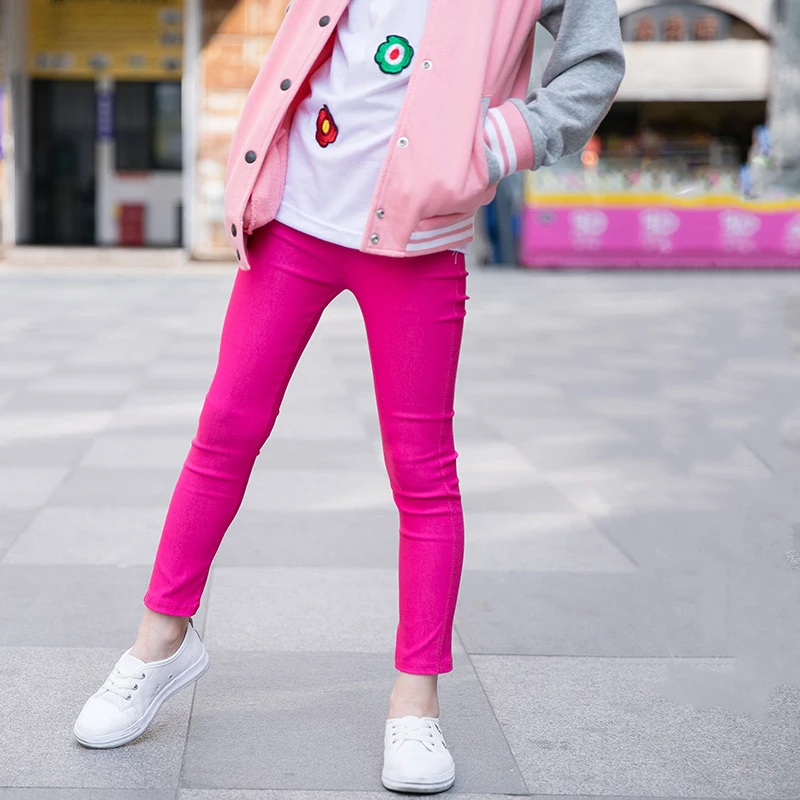 Funfeliz/брюки для маленьких девочек 201 Сезон весна-лето-осень Леггинсы Однотонные