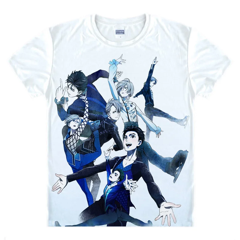 Аниме-рубашка Coolprint Yuri on Ice футболки в разных стилях с коротким рукавом Katsuki Plisetsky
