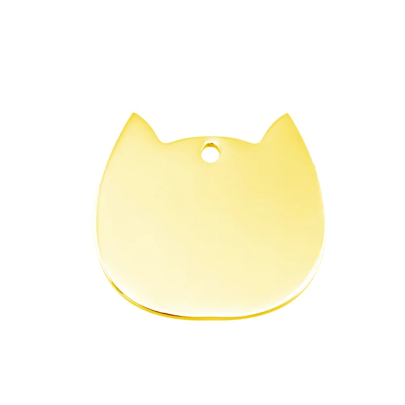 Simsimi кошачья голова Имя ID бирка из нержавеющей стали амулеты кулон ПЭТ бирки