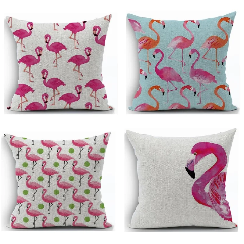 

Flamingo Cushion Cover Animals Pattern Cotton Linen Pillow Case Car Sofa Throw Pillows Decorative almofada cojines decorativos