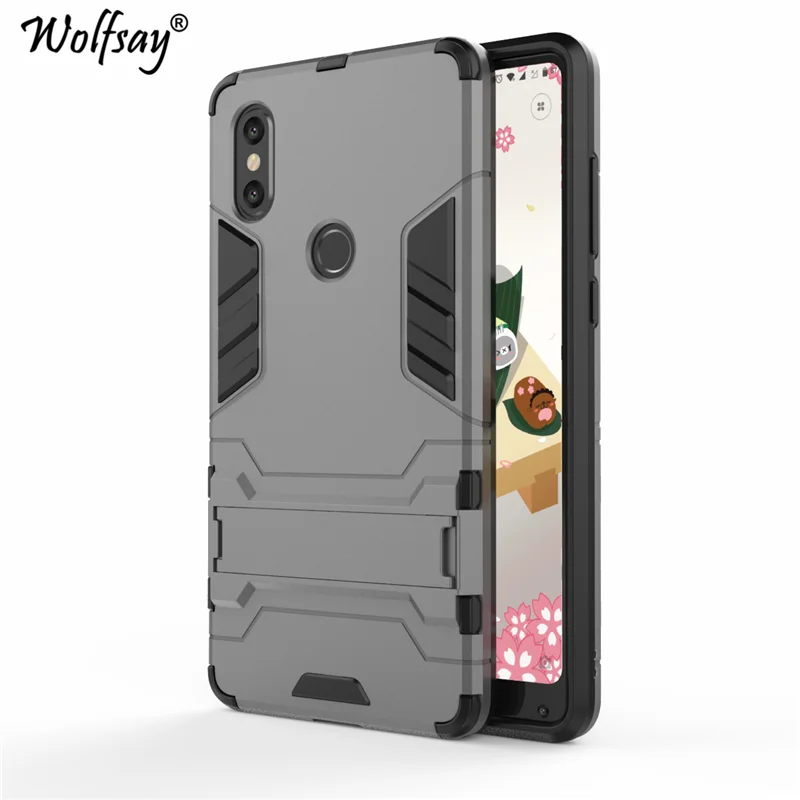 Wolfsay Cover For Xiaomi Mi Mix 2S Case Slim PC + Soft Rubber Armor Phone Fundas 5.99" |