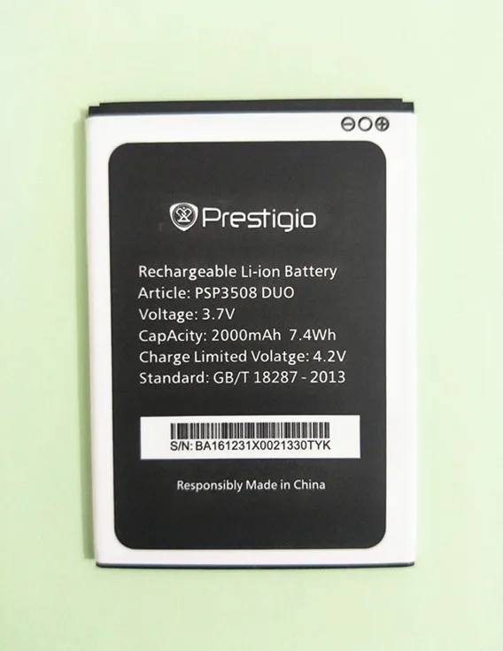 АЗК 3 7 V 2000 мА/ч Оборудование для PSP 3508 DUO Батарея мобильного телефона Prestigio мудрый P3