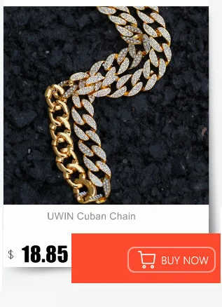 UWIN 9 мм Iced Out кубинские звенья Браслет Циркон хип хоп Мода Панк цепь Bling талисманы ювелирные изделия