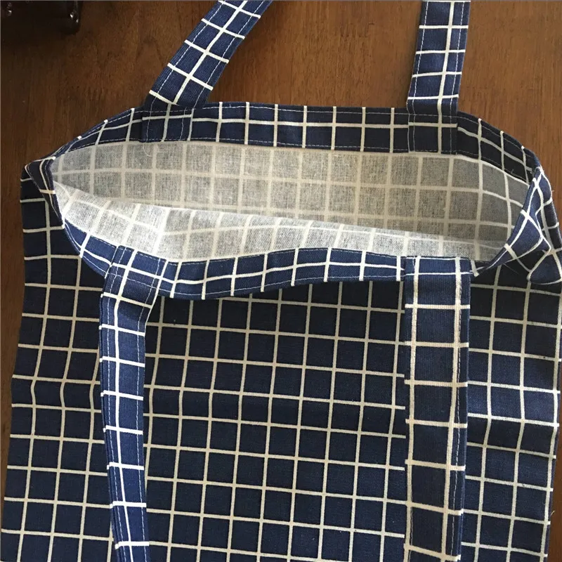 YILE темно-синяя Экологически чистая хлопковая льняная хозяйственная сумка-тоут