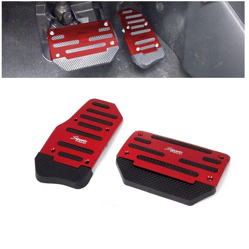 Нескользящая Автомобильная педаль тормоза для ног красный автоматический