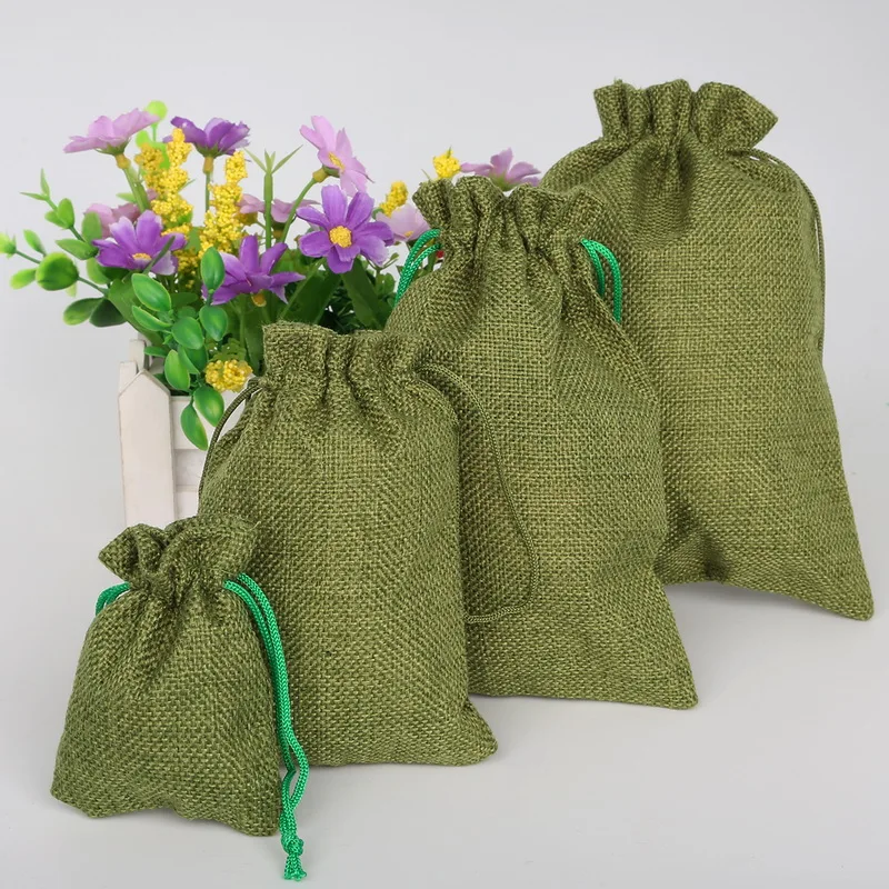 5 шт. декоративные пакеты из хлопка и льна на шнурке|linen drawstring|gift bag pouchjewelry decoration |
