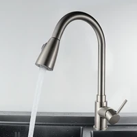 tap with stream sprayer head chrome kitchen tap brushed nickel mixer faucet single hole pull out spout kitchen sink mixer