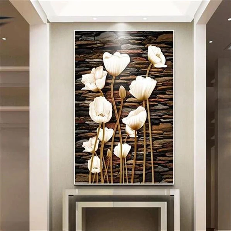 wellyu Custom Wallpaper 3D Retro Yu Mei Man Stone Passed Aisle Hall TV Background Wall Paintings papel de parede 3d wallpaper |