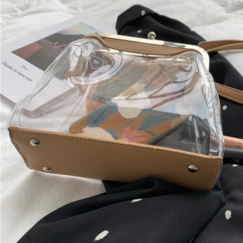 2020 Новая Летняя женская сумка из ПВХ модная прозрачная пляжная корейский стиль