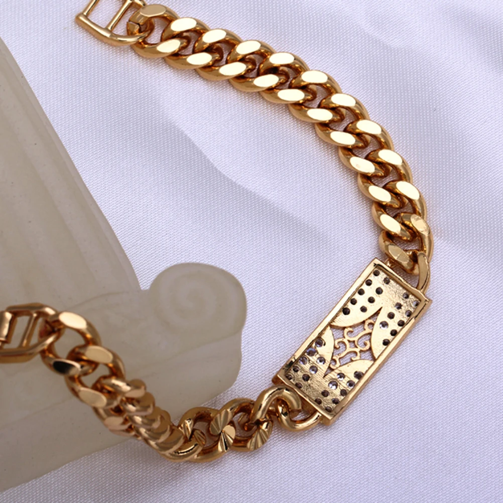 Звезда шаблон Циркон пластины украшенные женские золотые браслеты на запястье