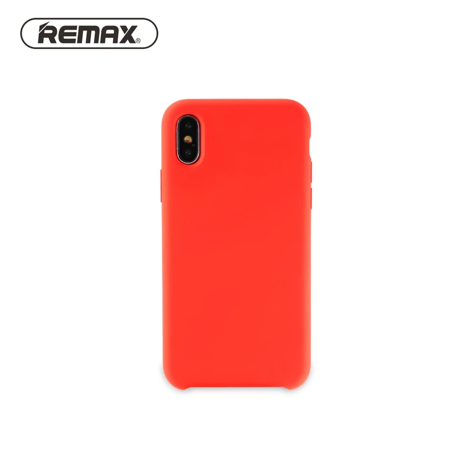 REMAX Elegant Liquid Silicone Phone Case for IPhone X Plain Absolute Protection Anti-oil Back Cover Fibre Lining Bag |
