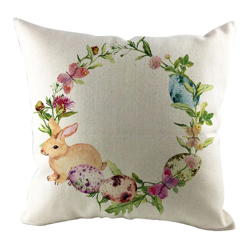 Rabbit Eggs Cushion Cover Easter Decorative Pillowcase for Sofa Bed Home Decoration Festival Pillow Case 9J08 | Дом и сад
