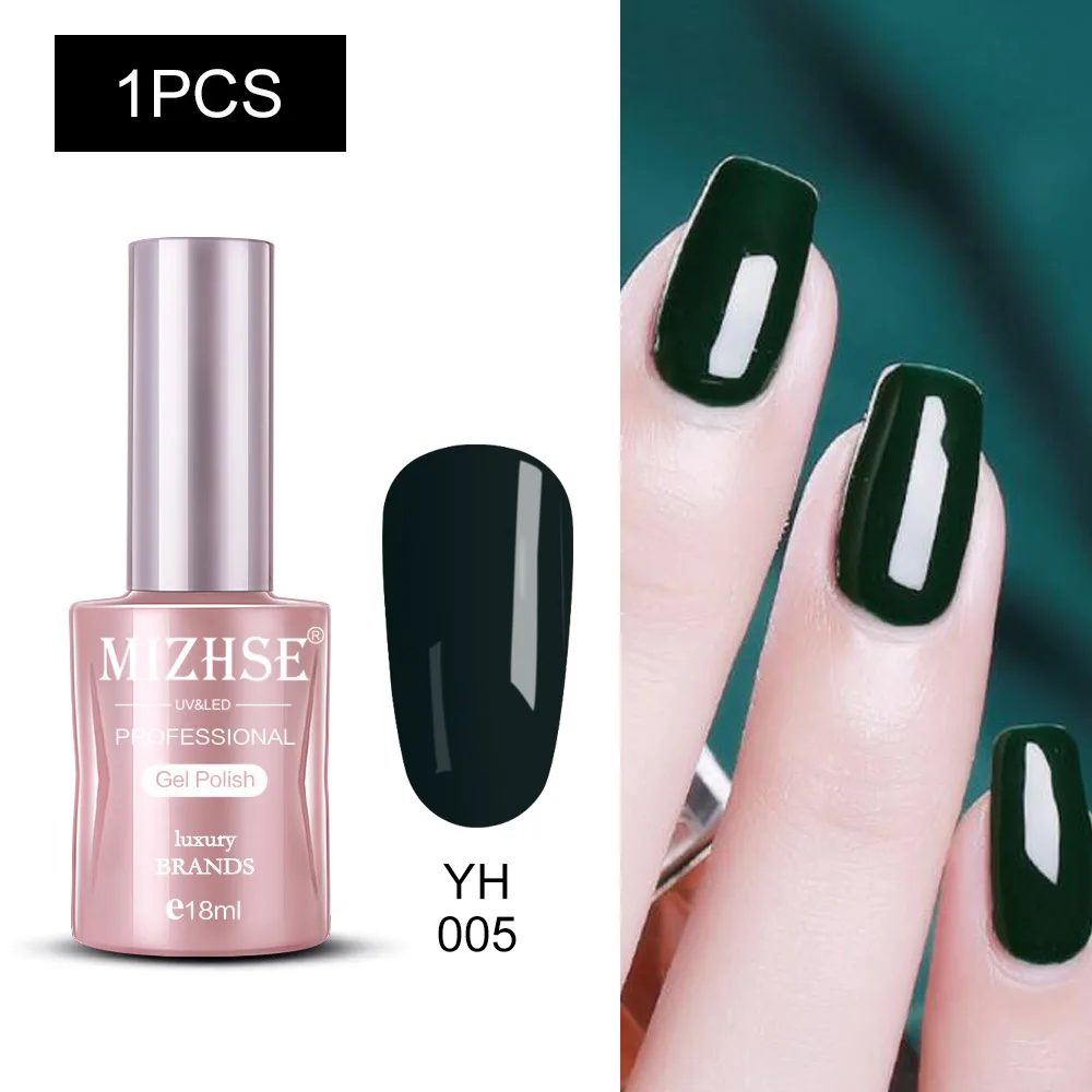 YH005 MIZHSE Nail Polishes 18ml Vernis Semi Permanant UV Gel Polish Hybrid Nail Art Lacquer For Stamping Soak off Varnish Gel - Color: YH005
