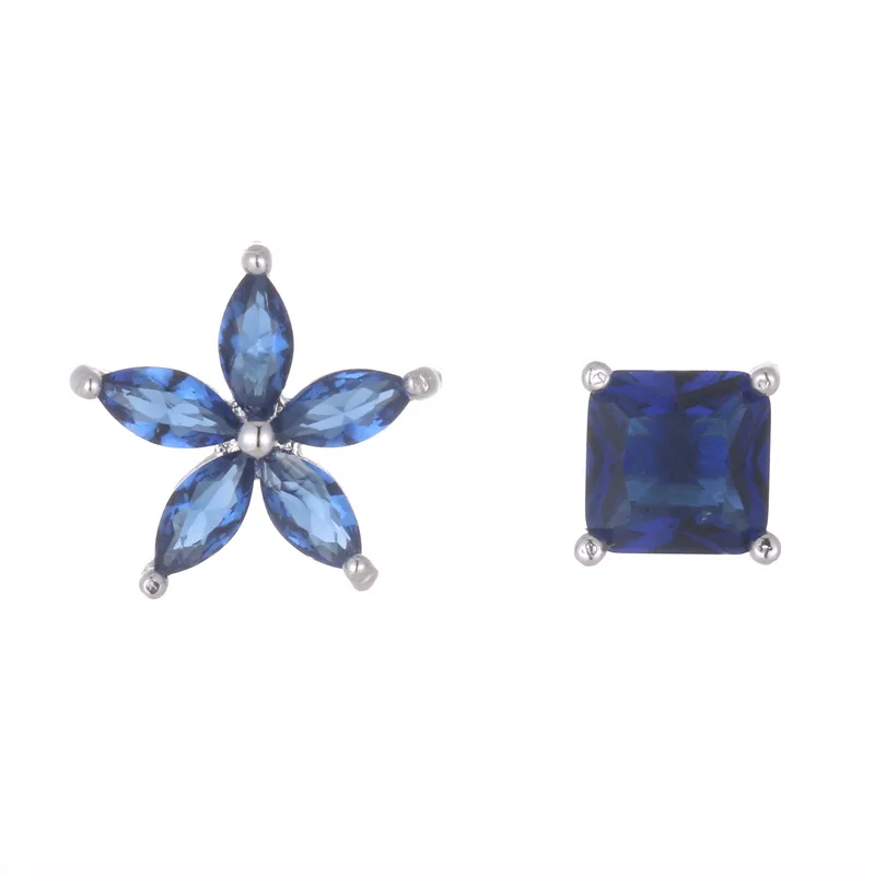 Женские серьги-гвоздики Hainon романтические серьги с синим кубическим цирконием