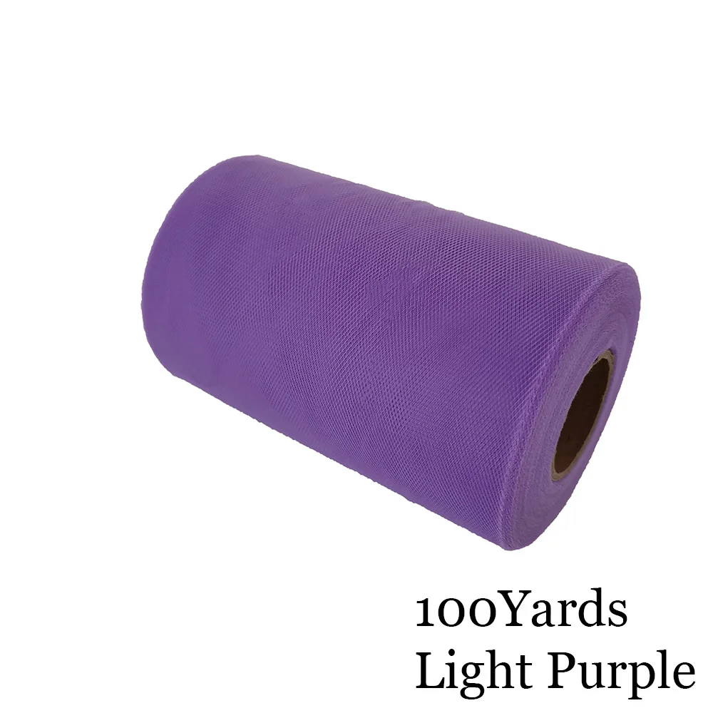 Light Purple 15 см, 100 ярдов, фатиновая пачка в рулоне, 6 дюймов, Тюлевая пачка для душа для малышей, сделай сам, для свадебной вечеринки, дня рождения, без шитья, вечерние пачки, декоративные принадлежности - Цвет: Light Purple