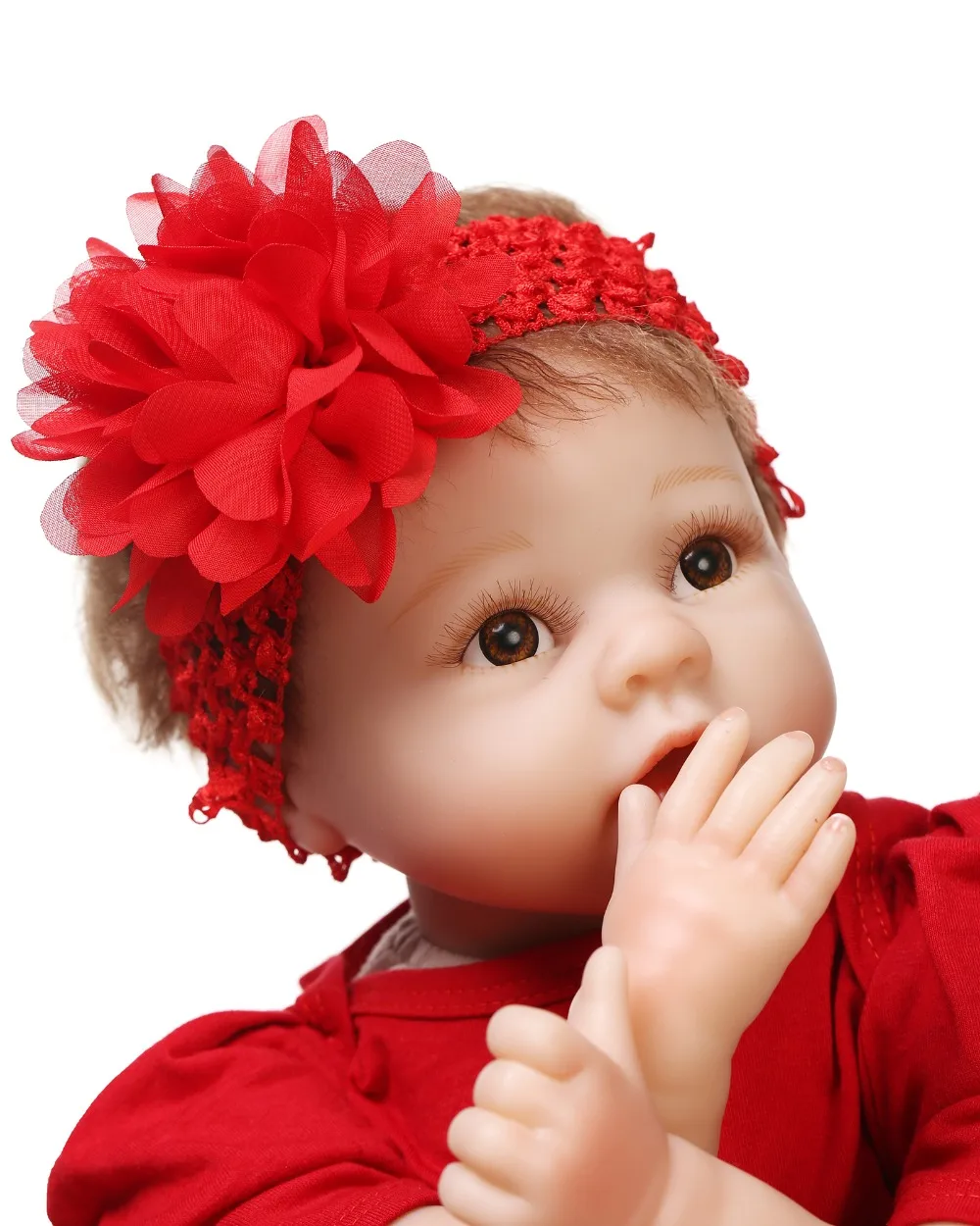 22 дюйма 55 см bebe игрушка подарок Новорожденные куклы ткань боди красное