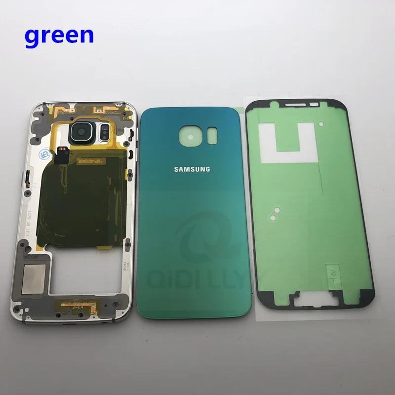 S6 Edge Задняя крышка батареи передняя средняя рама для Samsung Galaxy S6 Edge G925 G920F G9250 полный корпус
