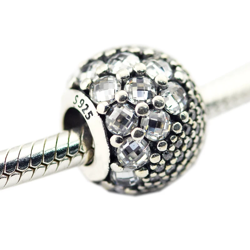 

QANDOCCI Enchanted Pave Charm Clear CZ DIY Fits for Original Charms Bracelets 925 Sterling Silver Jewelry 2018 NEW Spring
