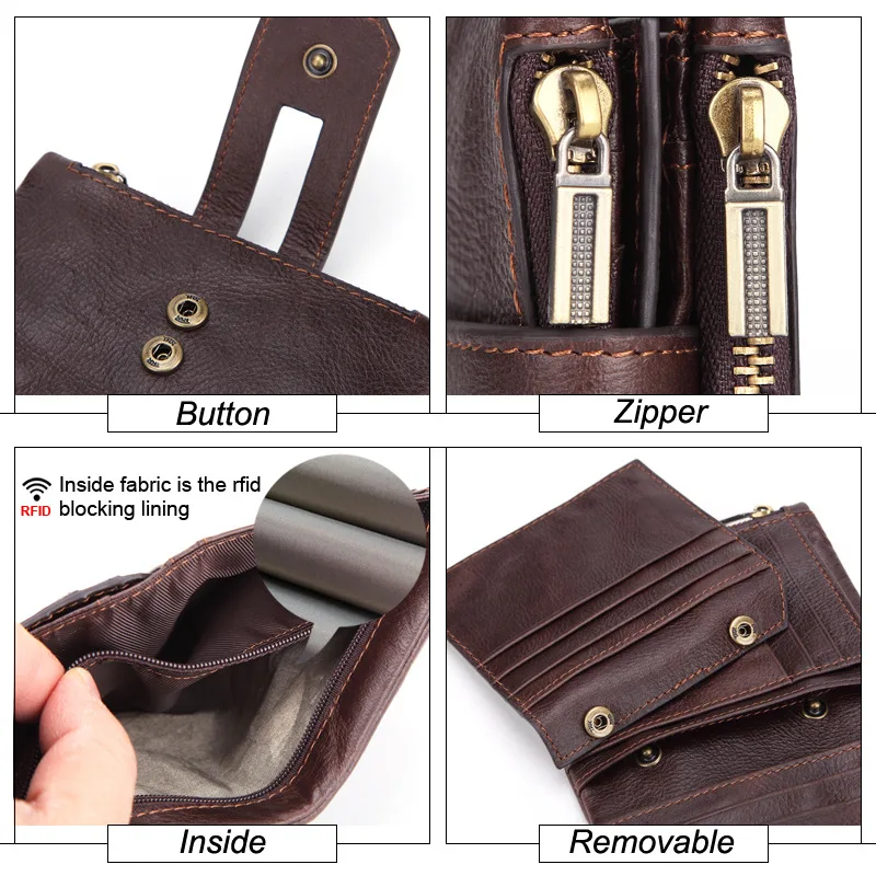 Новинка модные мужские короткие кошельки из 100% натуральной кожи RFID натуральная