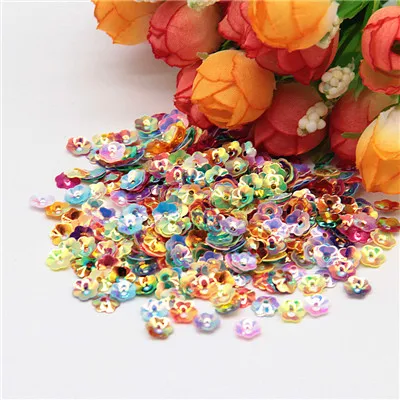 MXGD Multic Cup Flower Sequin 6 мм блестящие свободные блестки Blossom блестки сливы шитье, Свадебное Ремесло для одежды аксессуары - Цвет: MXGD