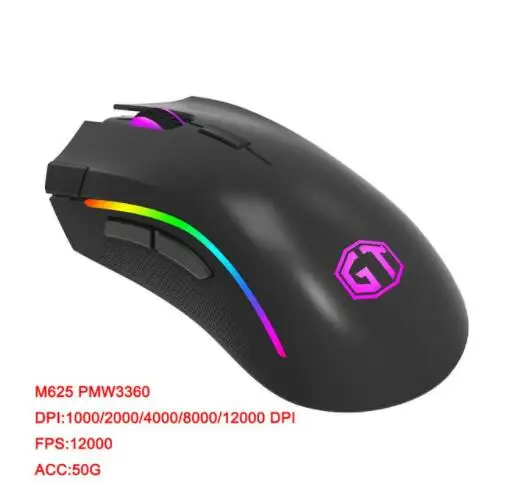Delux M625 RGB игровая мышь с подсветкой 12000 dpi 12000 FPS 7 кнопок оптическая USB Проводная мышь для ПК ноутбука конкурентоспособная мышь - Цвет: 625-3360